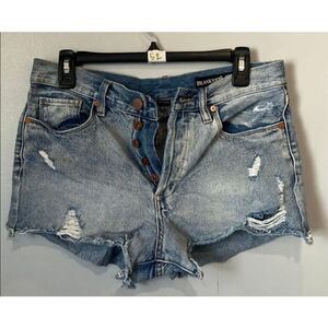 Blank NYC High Rise Button Fly Light Wash Jean Shorts Cut Off Sz 28 #784